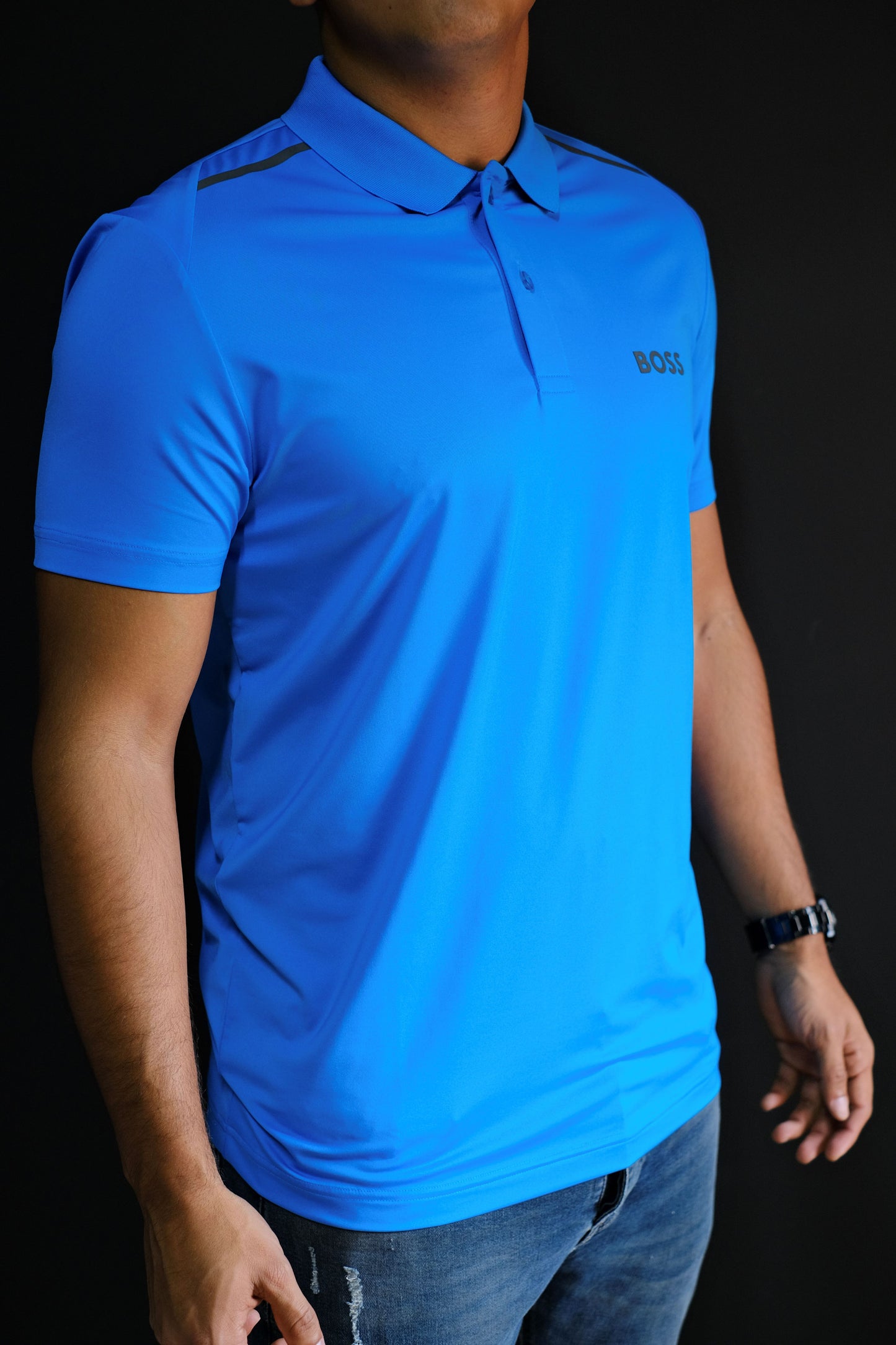 Polo HUG Azul Logo Negro
