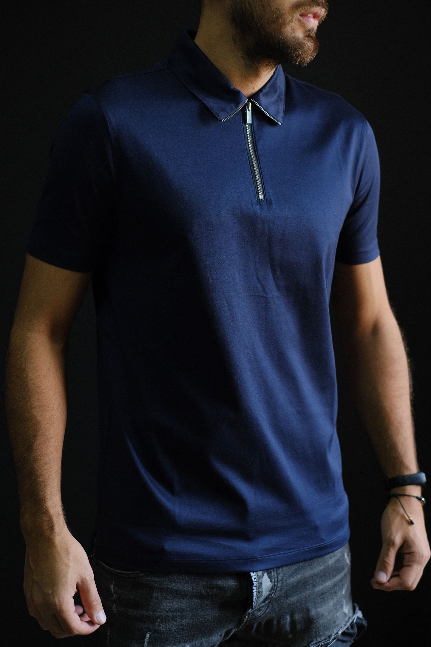 Polo HUG Azul Oscuro Cremallera