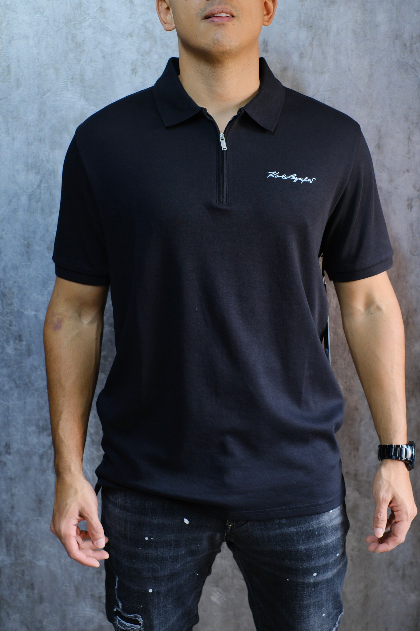Polo KAR Negra Logo Blanca