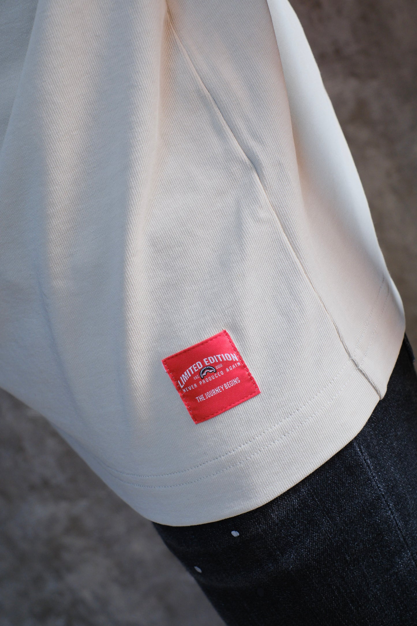 Camiseta SPR Beige Logo Con detalles Grises