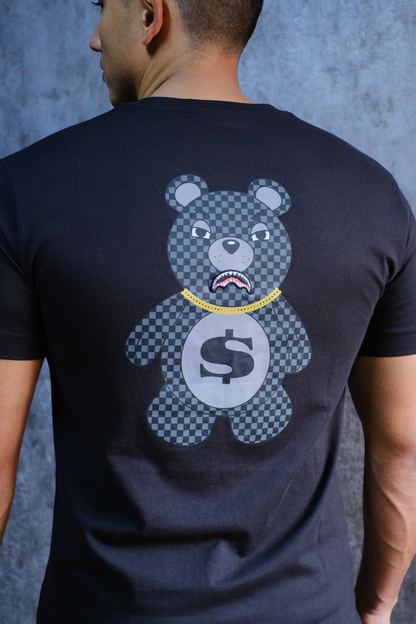 Camiseta SPR Negra Oso Gris