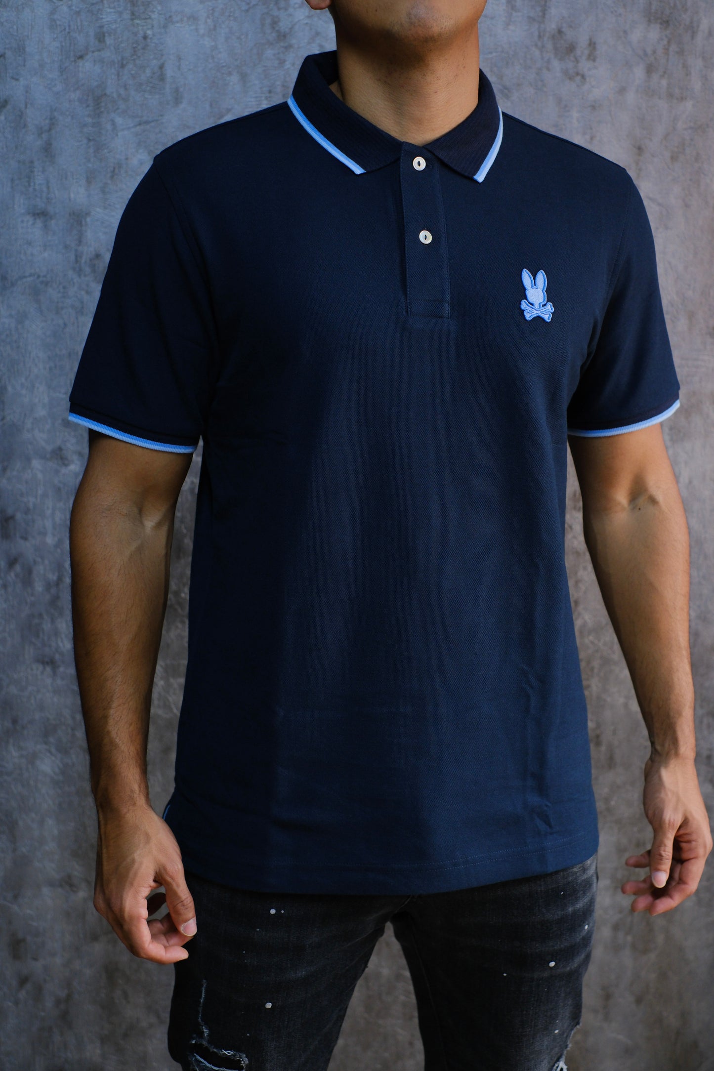 Polo PSY Azul Logo Bordado