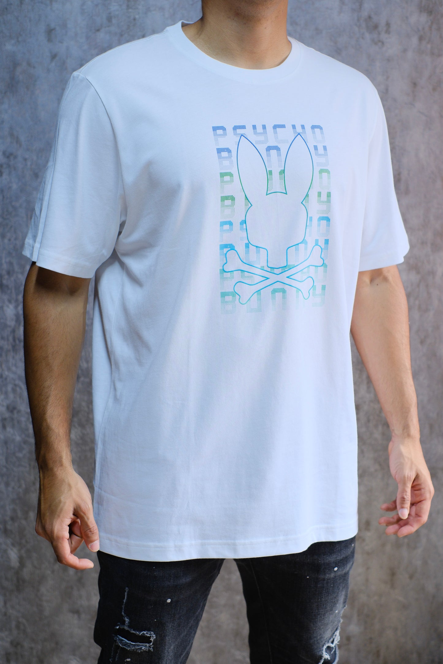 Camiseta PSY Blanca Logo Azul
