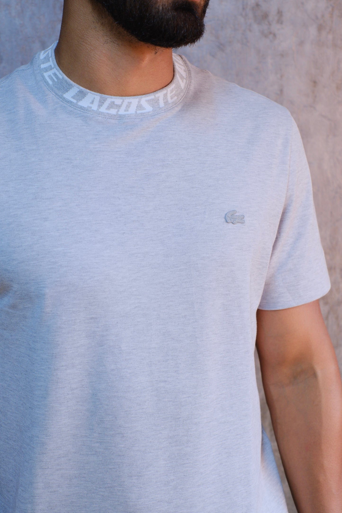 Camiseta LAC Gris Detalle En Cuello