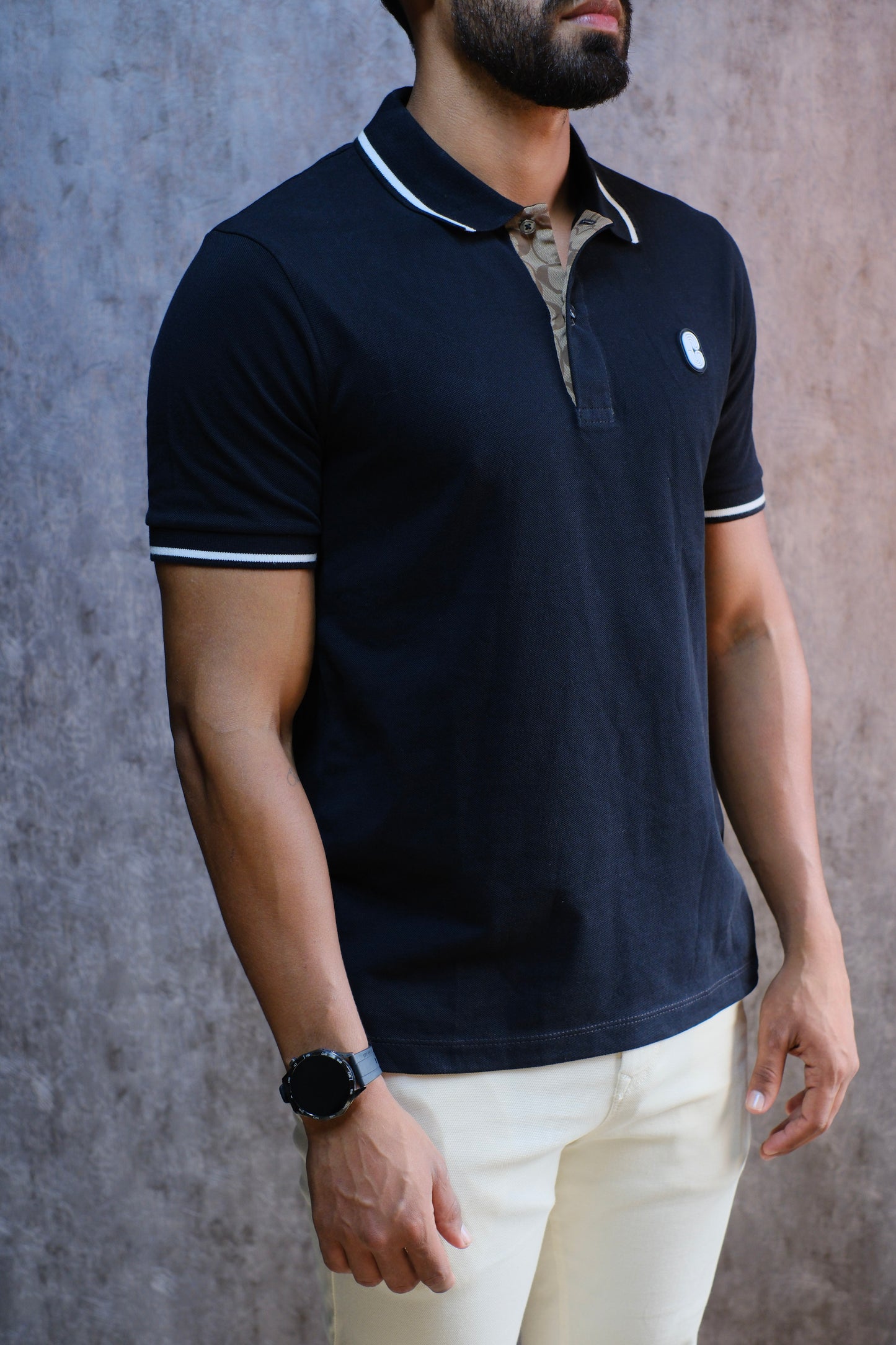Polo COA Negra Logo Blanco