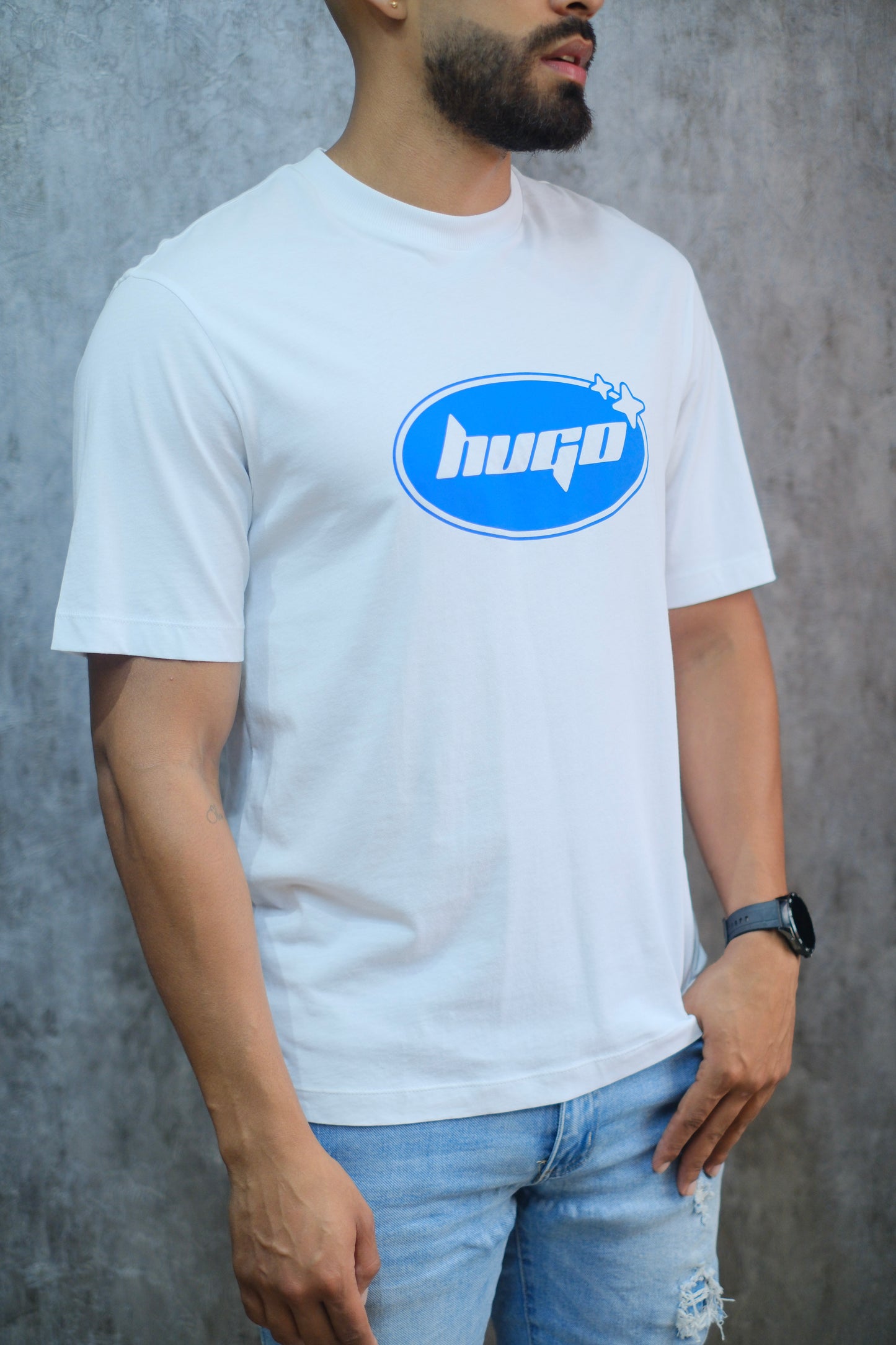 Camiseta HUG Blanca Logo Azul