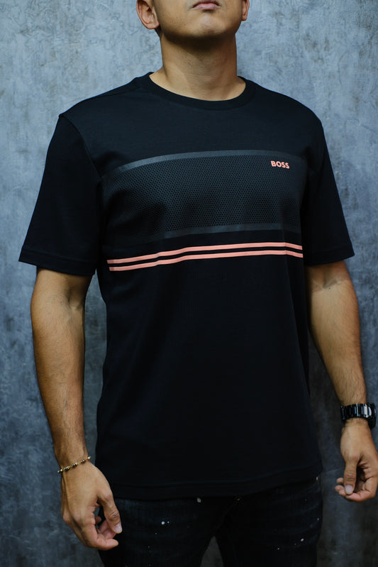 Camiseta HUG NEGRA detalle malla