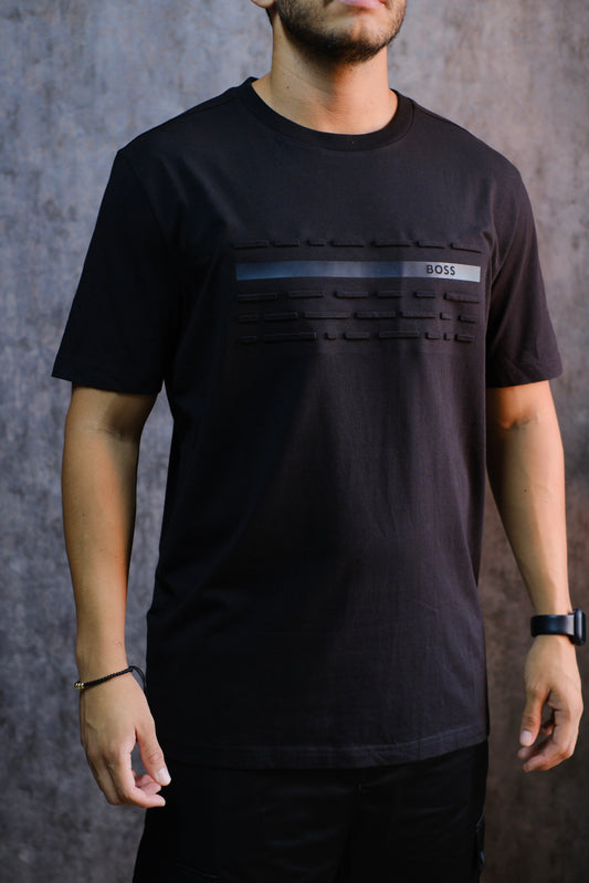 Camiseta HUG negra logo fibra de carbono