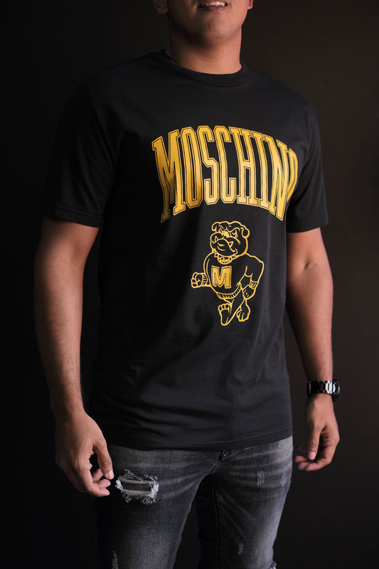 Camiseta MOS Negra Logo Amarillo