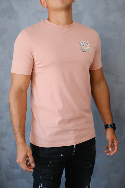 Camiseta HUG Rosa Logo Gris