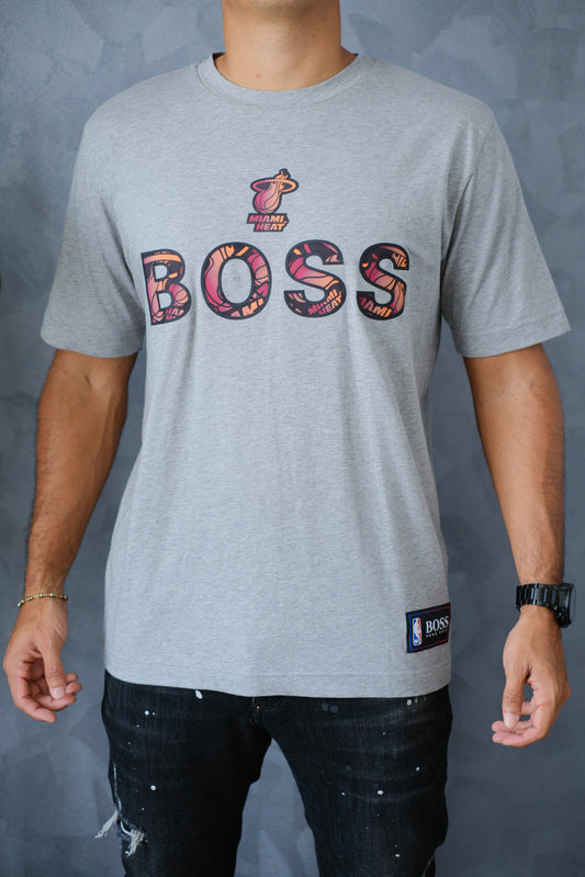 Camiseta HUG gris logo Miami Heat
