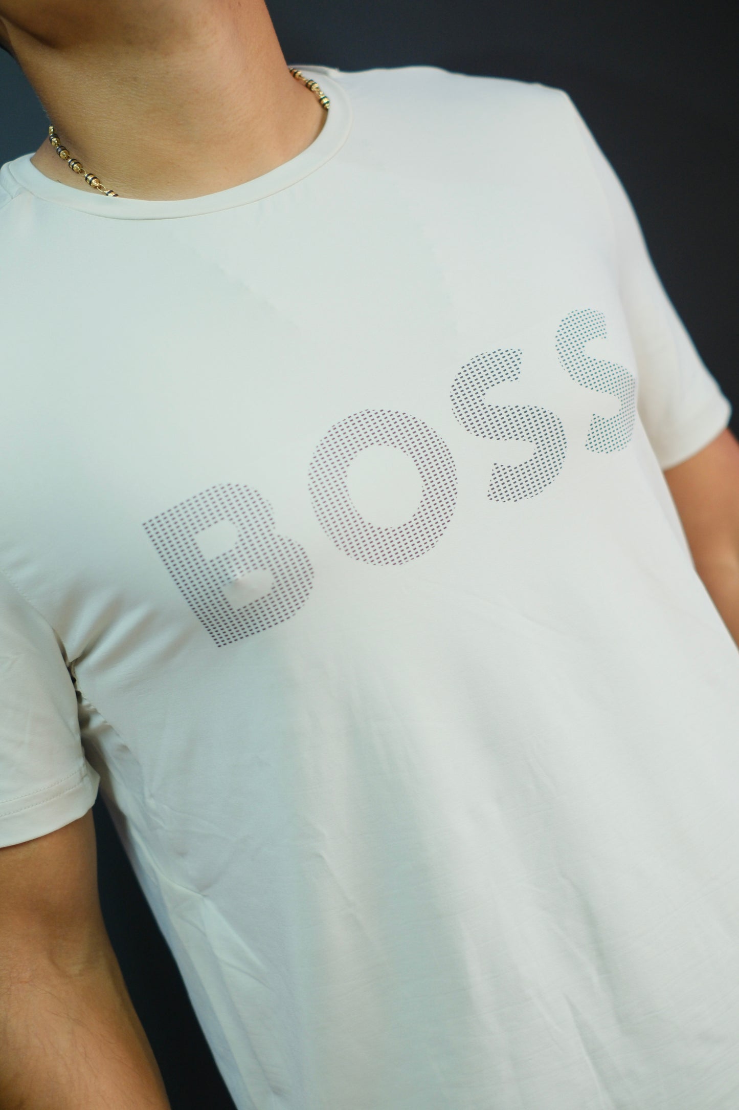Camiseta HUG Beige Logo Gris