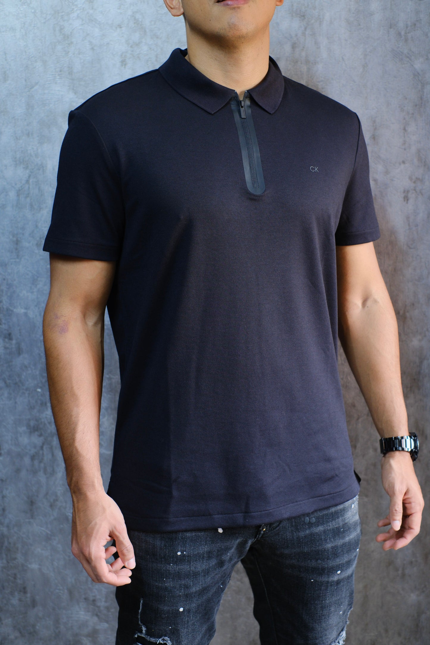 Polo CAL Negra Cremallera