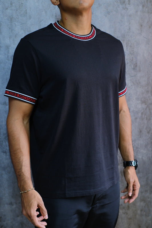 Camiseta MIC KO Azul Oscuro Cuello Rojo