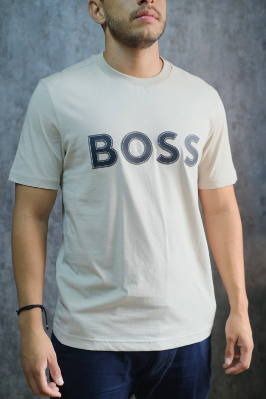 Camiseta HUG Beige Logo Negro