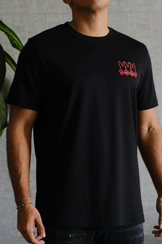Camiseta PSY Negra Logo Salmon