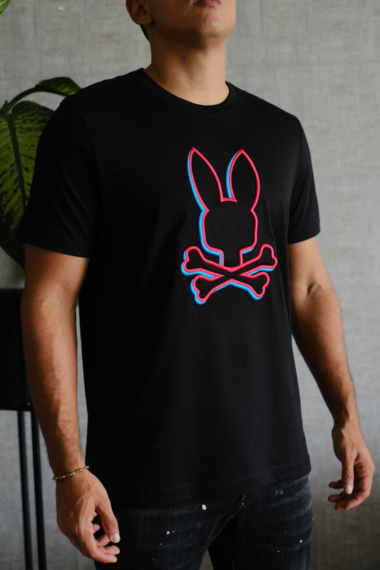 Camiseta PSY negra logo rojo