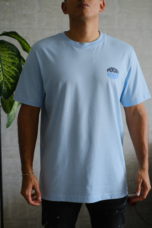 Camiseta PSY Azul Claro Logo Negro con Azul
