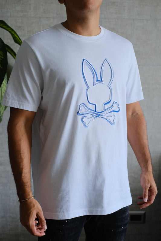 Camiseta PSY Blanca Logo Azul