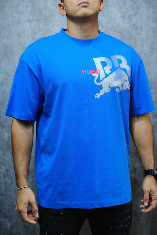 Camiseta HUG RB azul logo gris