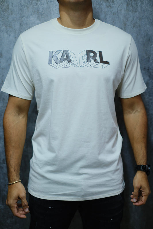 Camiseta KAR beige logo negro