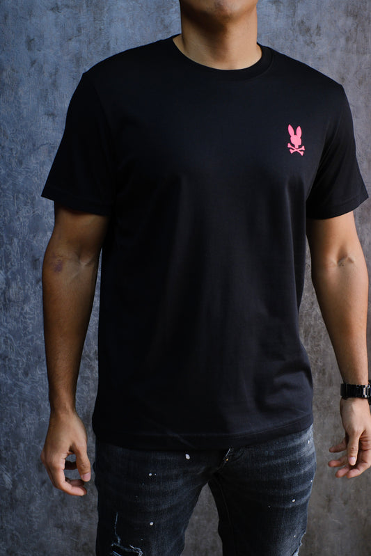 Camiseta PSY Negra Logo Fucsia