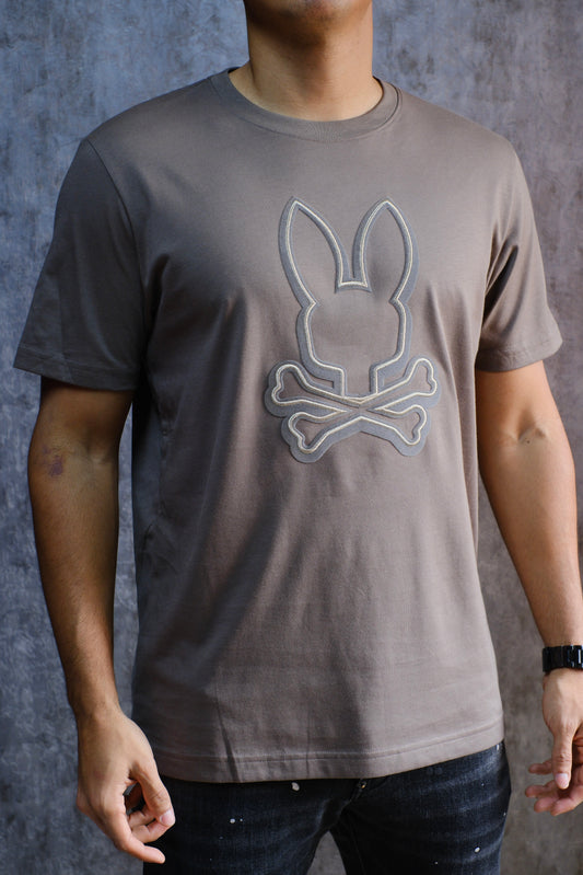 Camiseta PSY Beige Logo Dorado Bordado