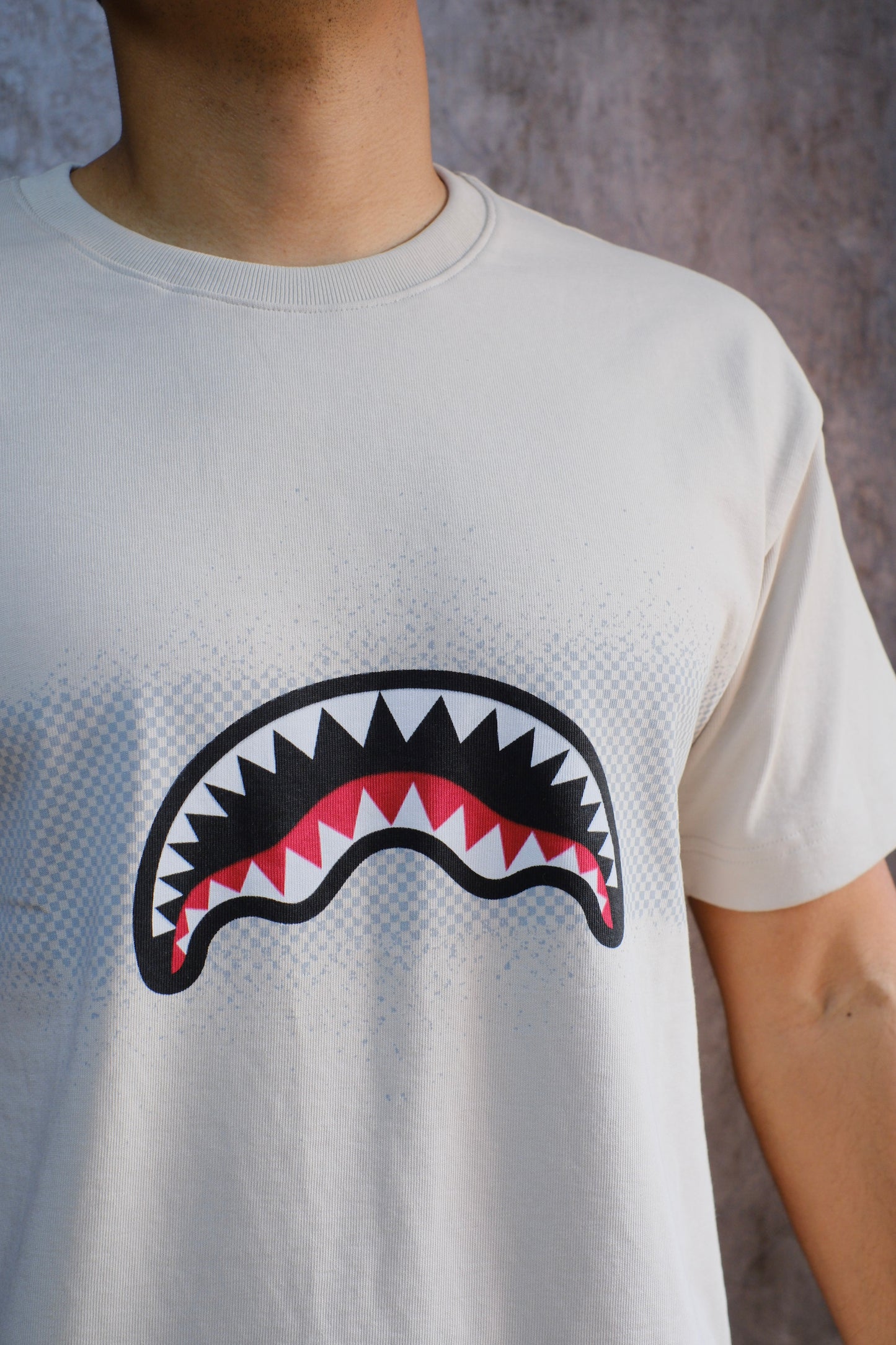 Camiseta SPR Beige Logo Con detalles Grises
