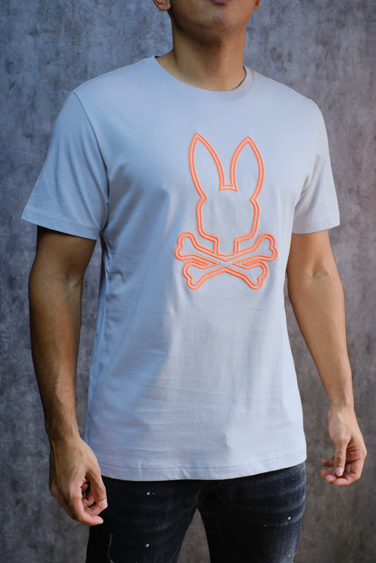 Camiseta PSY Gris Cemento Logo Naranja