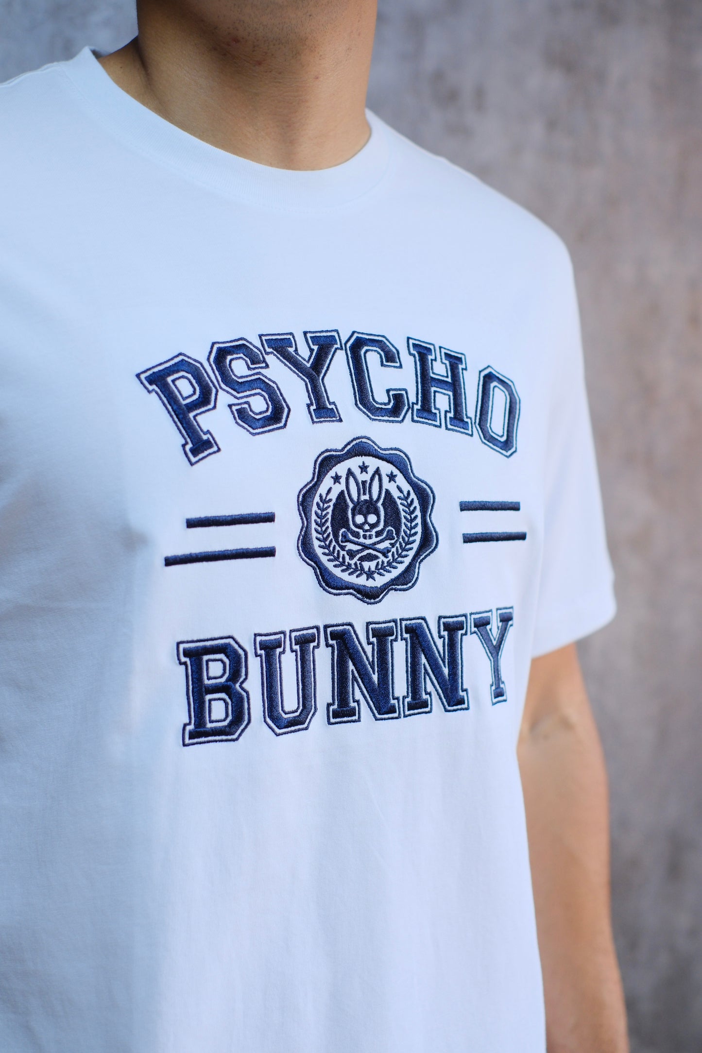 Camiseta PSY Blanca Logo Azul
