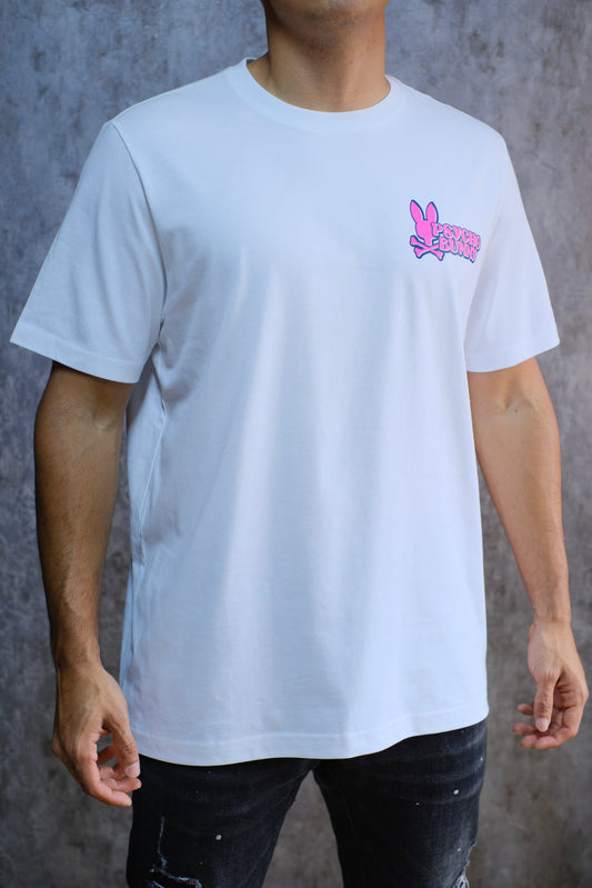 Camiseta PSY Blanca Logo Rosado
