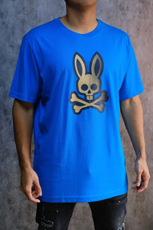 Camiseta PSY Azul Logo dorado