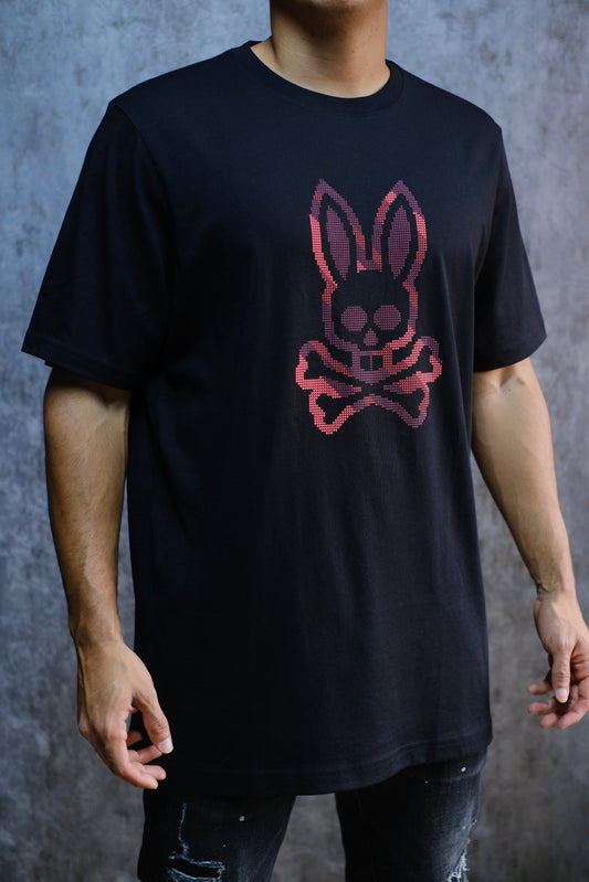 Camiseta PSY Negra Logo Naranja