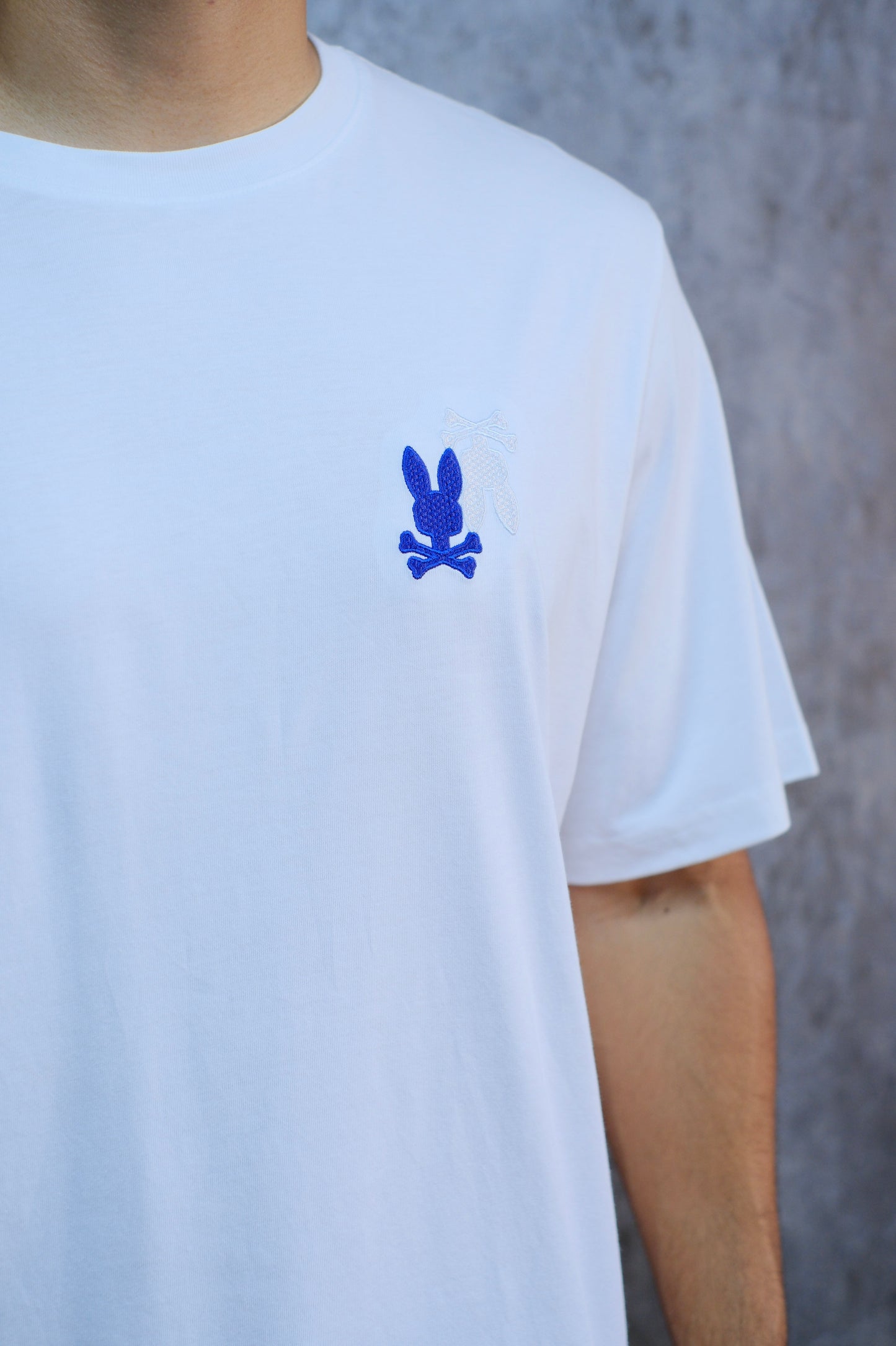 Camiseta PSY Blanca logo Azul