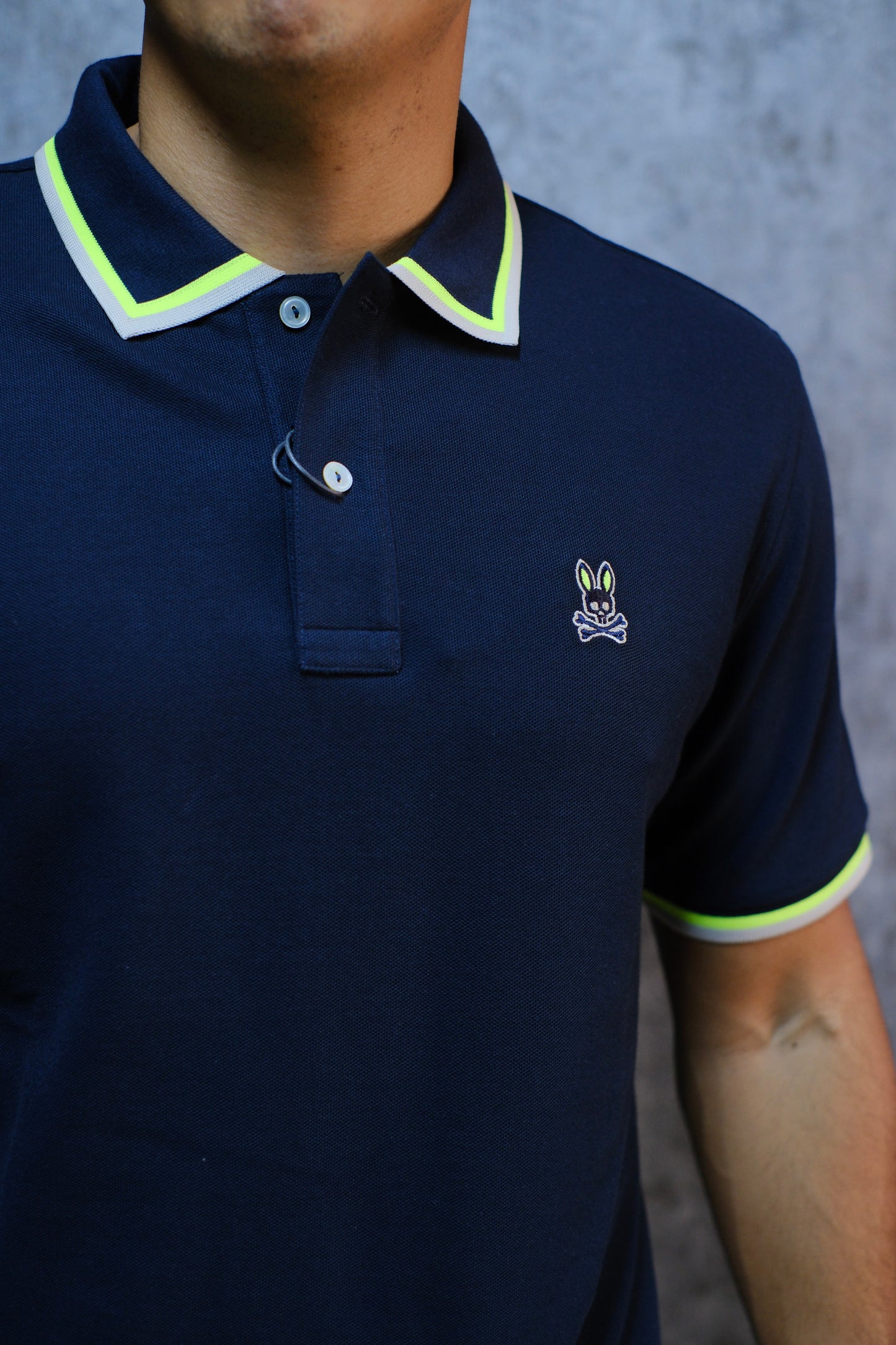 Polo PYS Azul Detalles Verdes