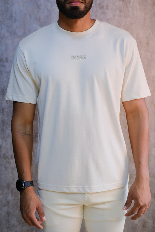 Camiseta Hug Biege Logo Goma