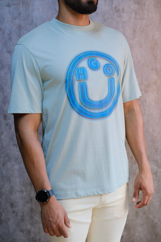 Camiseta KAR Verde Limón Logo Azul