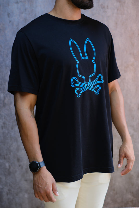 Camiseta PSY Negra Logo Azul