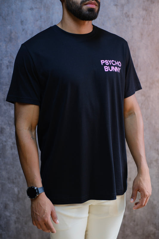 Camiseta PSY Negra Estampado Neón