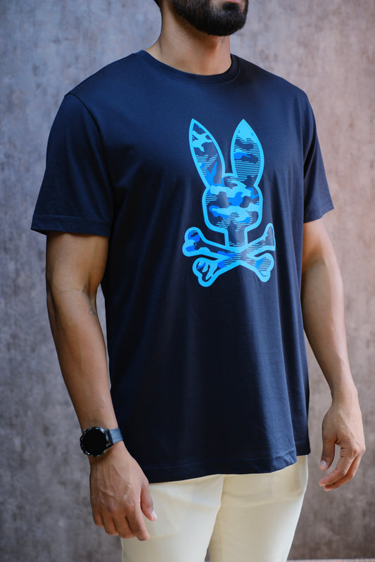 Camiseta PSY Azul Logo Camuflado