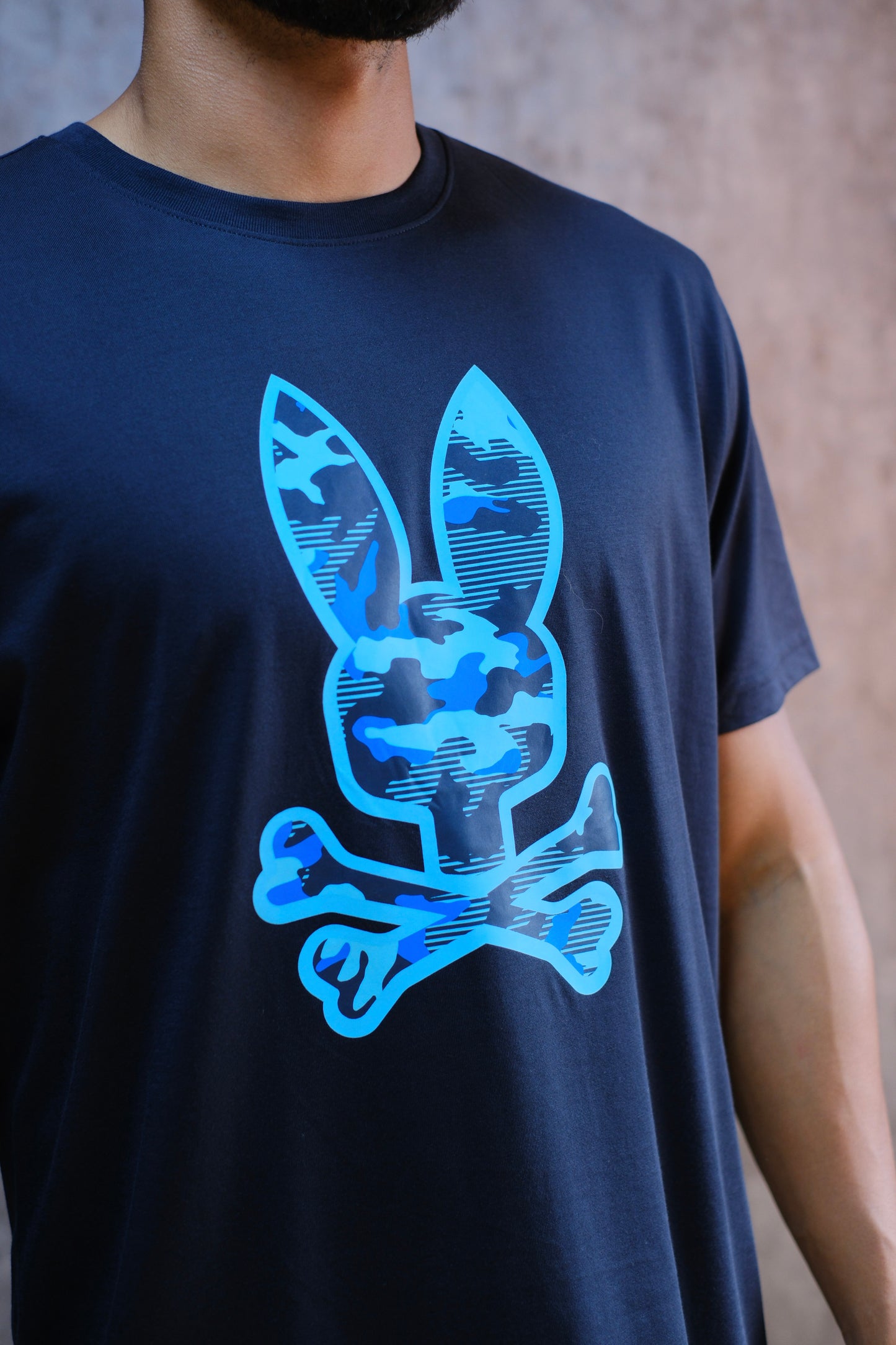 Camiseta PSY Azul Logo Camuflado