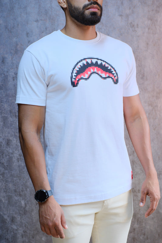 Camiseta SPR Blanca Logo Pixeles
