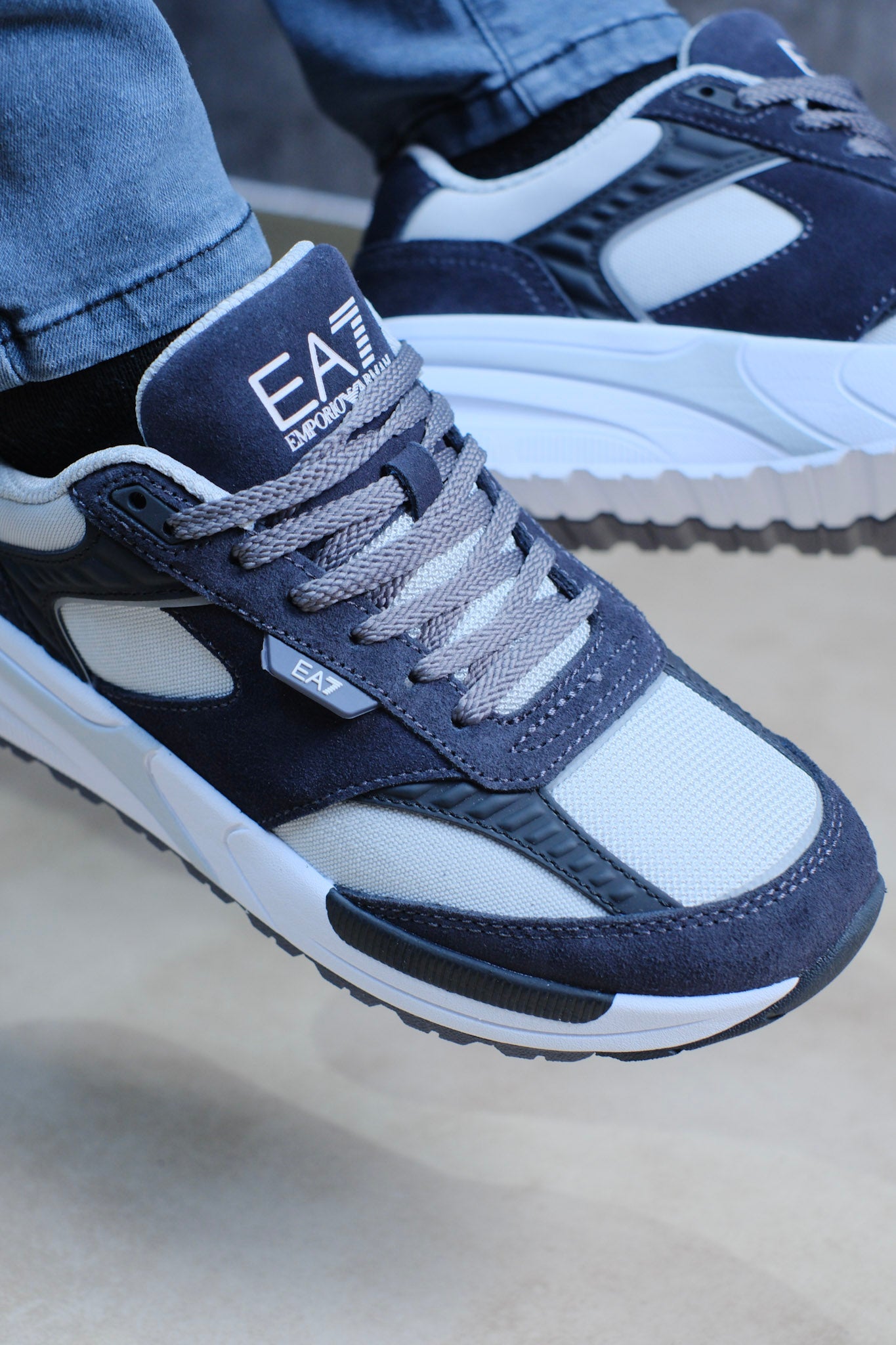 Tenis EMP Grises con Azul