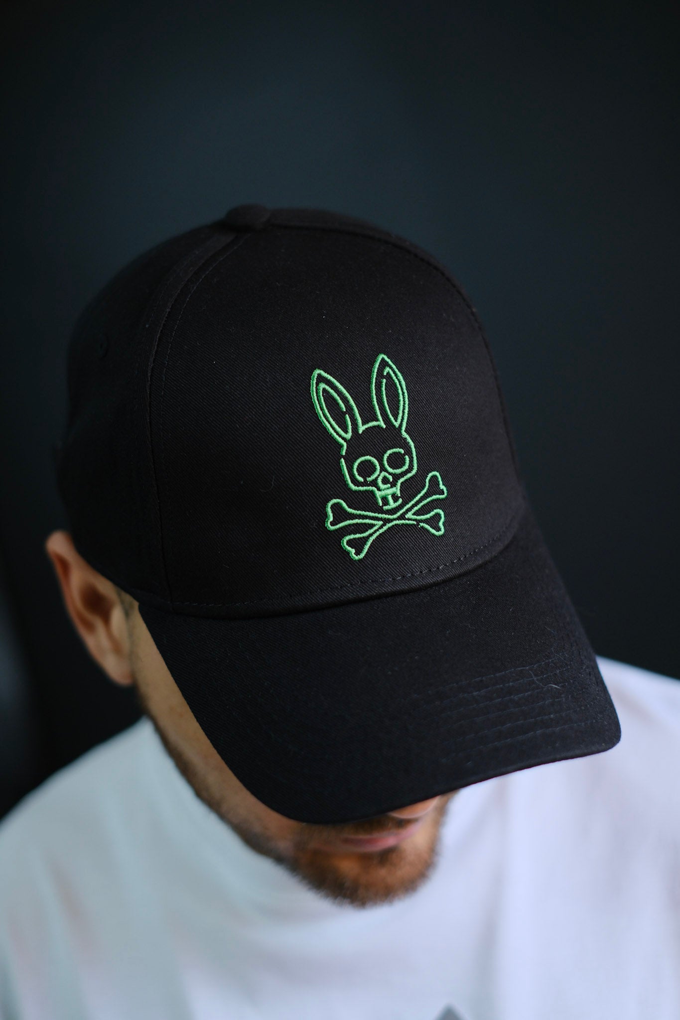 Gorra PSY Negra Logo Verde